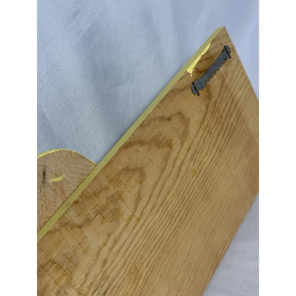 Vintage Homemade Butterfly Yellow Blessing Peg Wall Coat Robe Cap Rack Signed